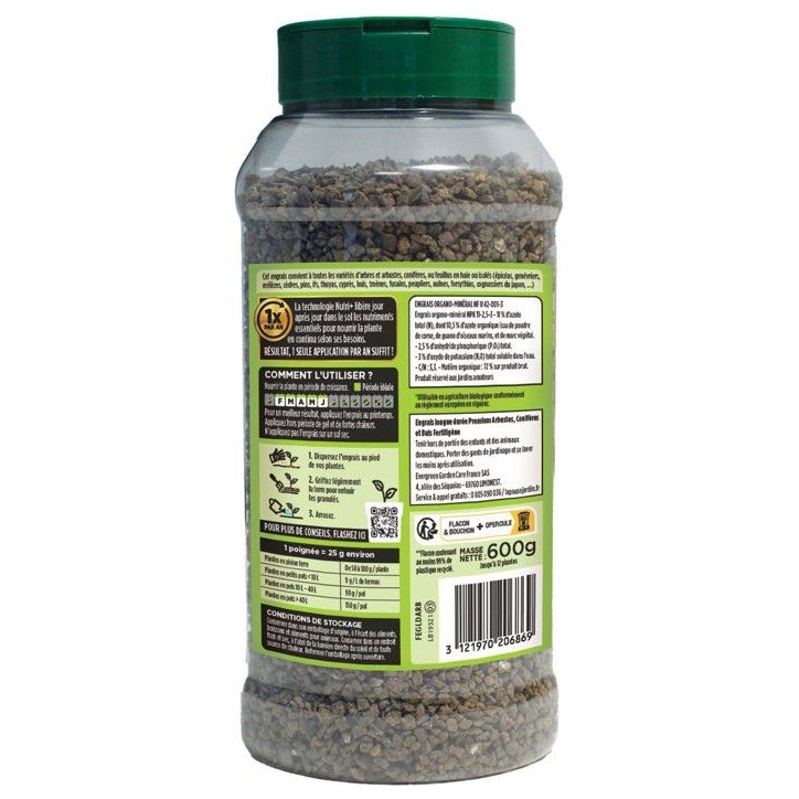 Engrais longue durée premium arbustes coniferes et buis 600 g - FERTILIGENE - FEGLDARB Engrais longue durée premium arbustes coniferes et buis 600 g - FERTILIGENE - FEGLDARB