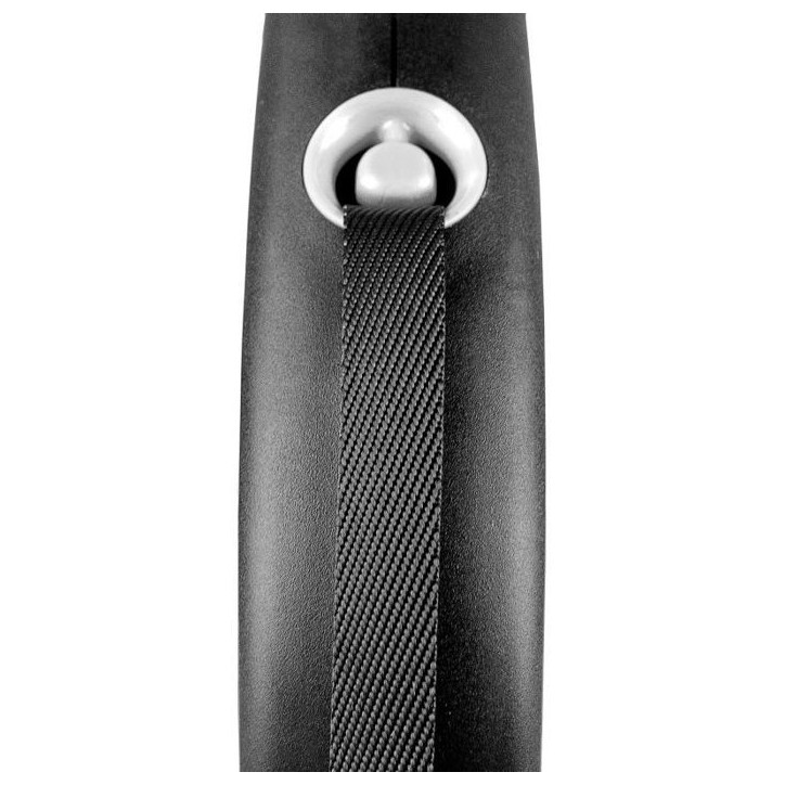 Laisse sangle - Flexi - Black Design S - 5 m - noir argent
