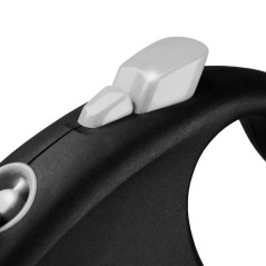 Laisse sangle - Flexi - Black Design S - 5 m - noir argent
