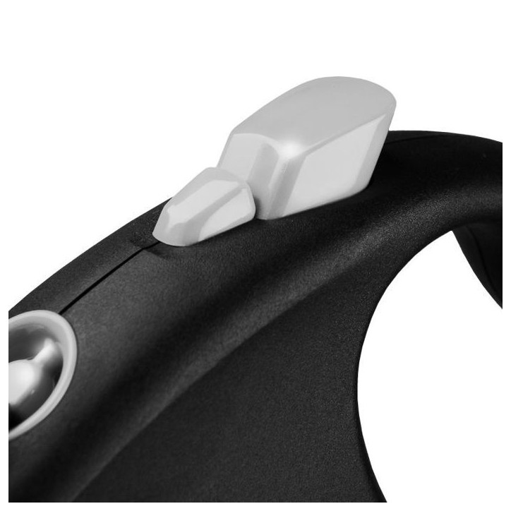Laisse sangle - Flexi - Black Design S - 5 m - noir argent