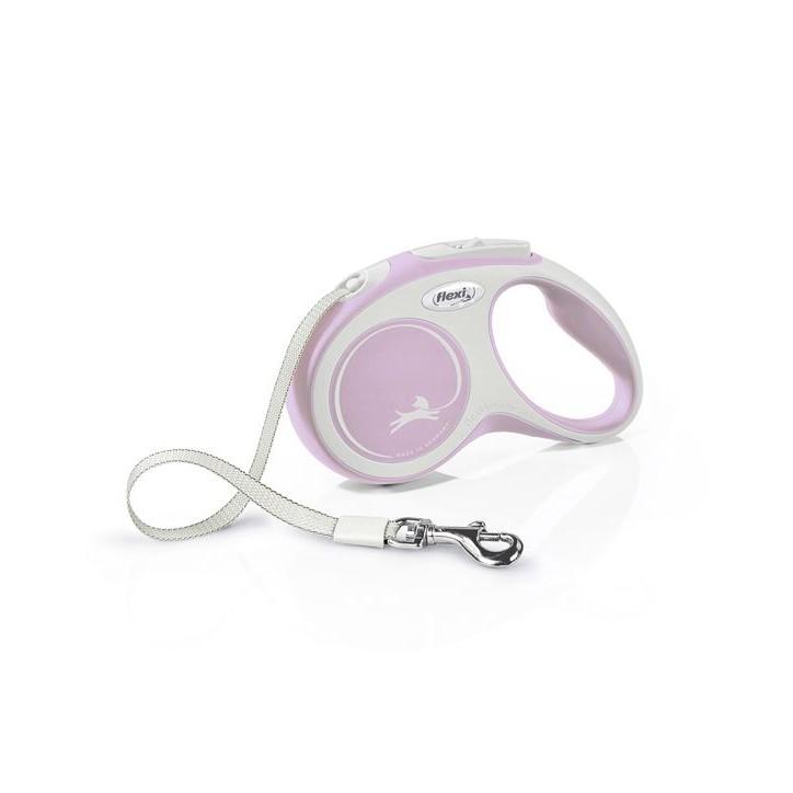 Laisse sangle - Flexi - Comfort S - 5 m - rose