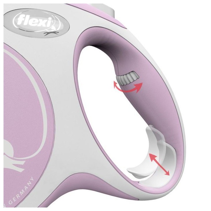 Laisse sangle - Flexi - Comfort M - 5 m - rose