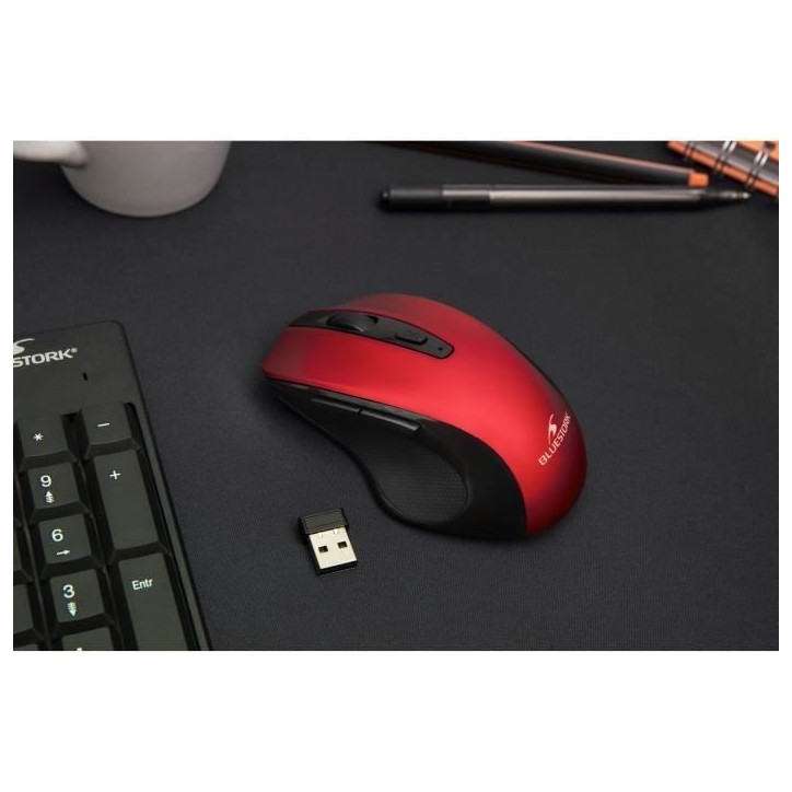 Souris Sans Fil - BLUESTORK - OFFICE 75 - Rechargeable - PC/MAC - Rouge Souris Sans Fil - BLUESTORK - OFFICE 75 - Rechargeable - PC/MAC - Rouge