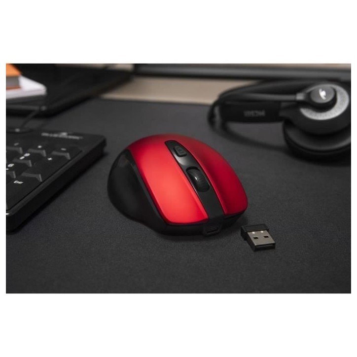Souris Sans Fil - BLUESTORK - OFFICE 75 - Rechargeable - PC/MAC - Rouge Souris Sans Fil - BLUESTORK - OFFICE 75 - Rechargeable - PC/MAC - Rouge