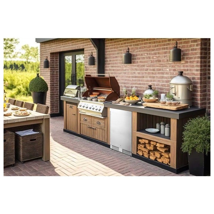 Réfrigérateur table-top extérieur - FRIGELUX - RETT136A - Encastrable - 102 L - 59,5 x 57,5 x 82 cm - Inox