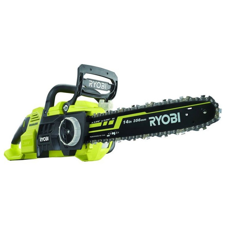 Tronçonneuse sans fil brushless - RYOBI - RY36CSX35A-140 - 36V MAX POWER - Guide 35 cm - 1 batterie 4,0 Ah & chargeur 1,7 A Tronçonneuse sans fil brushless - RYOBI - RY36CSX35A-140 - 36V MAX POWER - Guide 35 cm - 1 batterie 4,0 Ah & chargeur 1,7 A