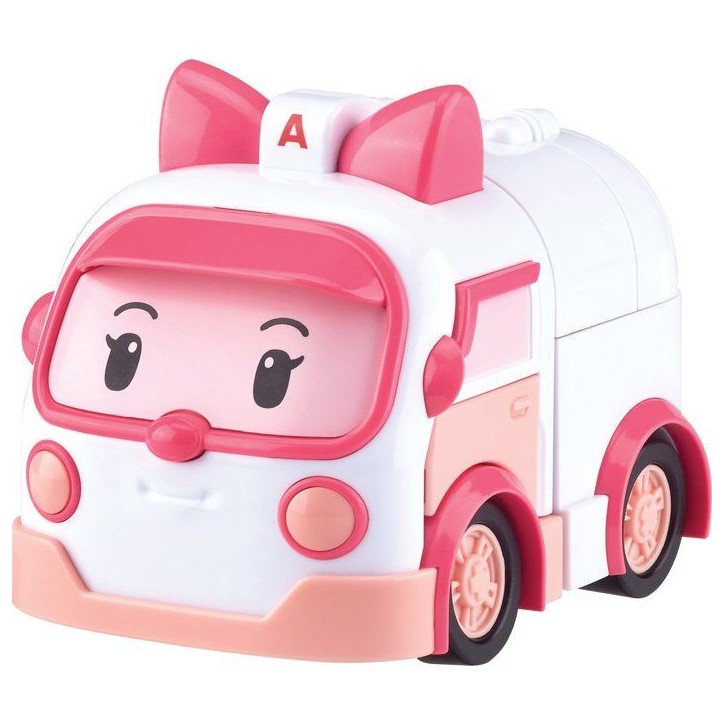 Figurine robot 10 cm - Silverlit – Robocar Poli – Véhicule Transformable Ambre 2-en-1