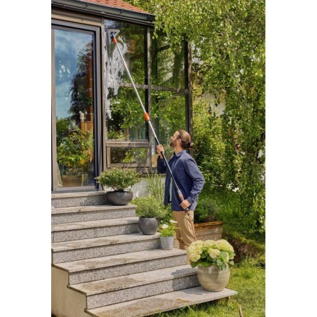 Brosse de lavage manche flex - GARDENA - Souple - Pivotable 360° - Garantie 5 ans