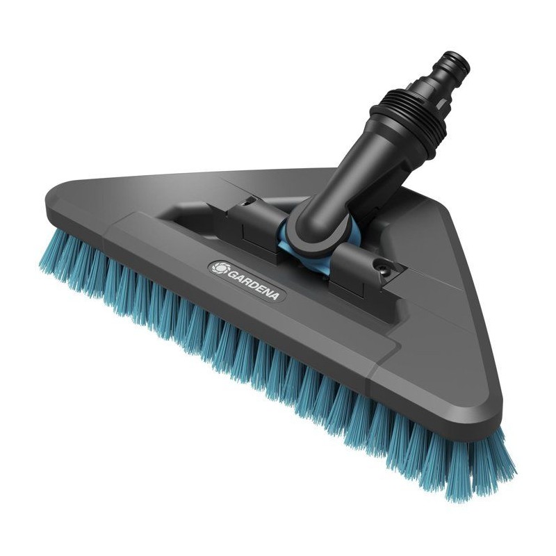 Brosse de lavage manche flex - GARDENA - Dure - Pivotable 360° - Gara