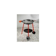 Set paella - GARCIMA - Andreu - Plat poli Ø 46 cm - 12 parts / Réchaud 40 cm - 11,40 kw - 3 pieds plateau roulettes