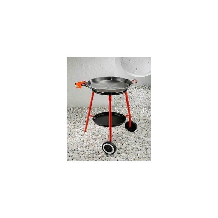 Set paella - GARCIMA - Andreu - Plat poli Ø 46 cm - 12 parts / Réchaud 40 cm - 11,40 kw - 3 pieds plateau roulettes Set paella - GARCIMA - Andreu - Plat poli Ø 46 cm - 12 parts / Réchaud 40 cm - 11,40 kw - 3 pieds plateau roulettes
