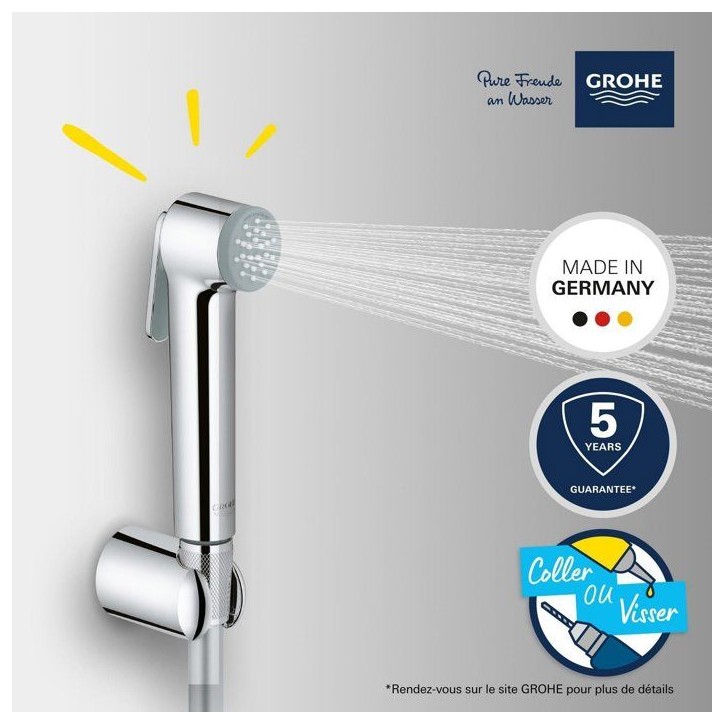 Ensemble de douche 1 jet avec support mural GROHE Vitalio Trigger Spray 30 Chromé Ensemble de douche 1 jet avec support mural GROHE Vitalio Trigger Spray 30 Chromé