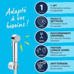 Ensemble de douche 1 jet avec support mural GROHE Vitalio Trigger Spra