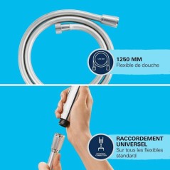 Ensemble de douche 1 jet avec support mural GROHE Vitalio Trigger Spra