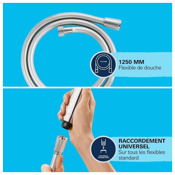 Ensemble de douche 1 jet avec support mural GROHE Vitalio Trigger Spray 30 Chromé Ensemble de douche 1 jet avec support mural GROHE Vitalio Trigger Spray 30 Chromé