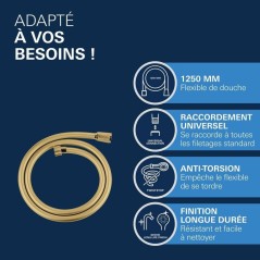 Flexible de douche - GROHE - Silverflex TwistStop