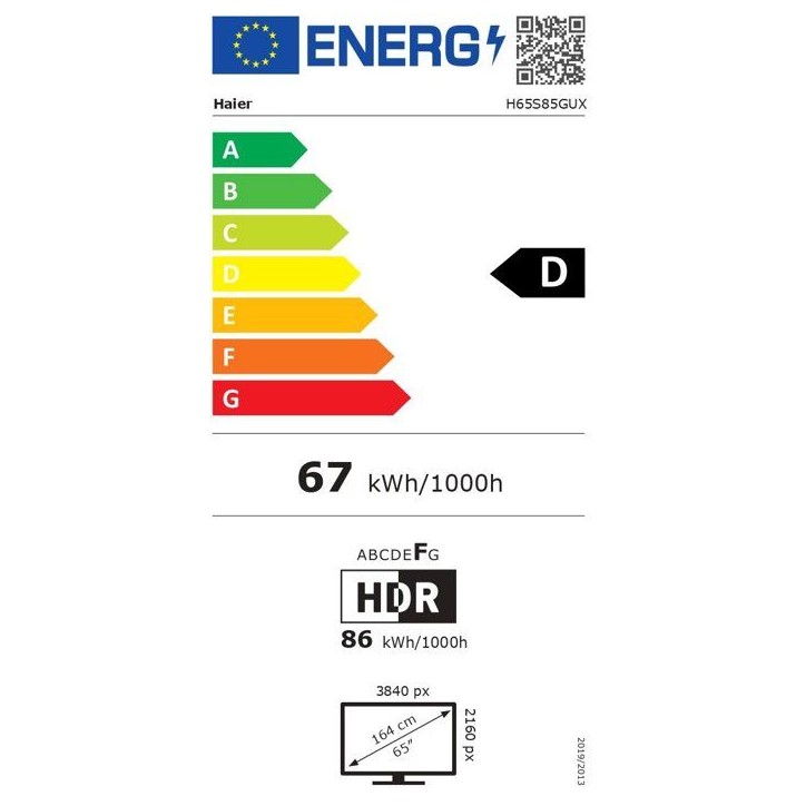 Haier H65S85GUX - TV QLED 65 (164 cm) - 4K UHD 3840x2160 - Dolby Vision - Google TV - 4xHDMI 2.1 - WiFi Haier H65S85GUX - TV QLED 65 (164 cm) - 4K UHD 3840x2160 - Dolby Vision - Google TV - 4xHDMI 2.1 - WiFi