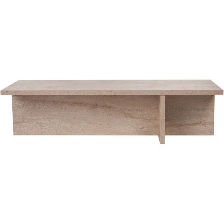 Table basse - HARBOR - Travertine - Rectangulaire - Panneaux mélamin