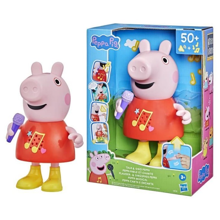 Peppa Pig parle et chante, jouet musical avec plus de 50 sons, phrases et chansons, jouets préscolaires pour filles et garçon