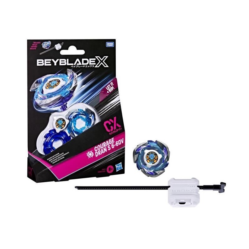 Beyblade X, Starter Pack Courage Dran S 6-60V CX avec toupie de type a
