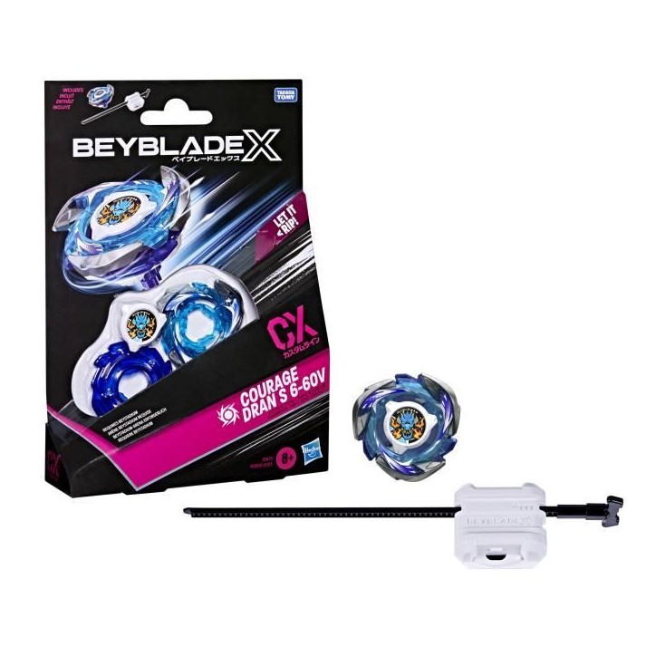 Beyblade X, Starter Pack Courage Dran S 6-60V CX avec toupie de type attaque et lanceur, a partir de 8 ans Beyblade X, Starter Pack Courage Dran S 6-60V CX avec toupie de type attaque et lanceur, a partir de 8 ans