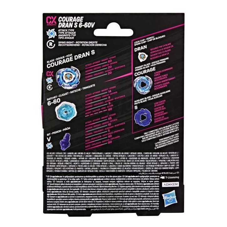 Beyblade X, Starter Pack Courage Dran S 6-60V CX avec toupie de type attaque et lanceur, a partir de 8 ans Beyblade X, Starter Pack Courage Dran S 6-60V CX avec toupie de type attaque et lanceur, a partir de 8 ans