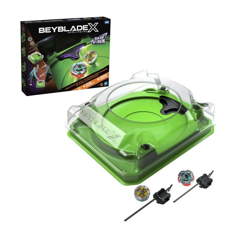 Beyblade X Set de combat Attaque sournoise avec arene Beystadium, 2 t
