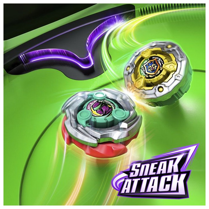 Beyblade X Set de combat Attaque sournoise avec arene Beystadium, 2 toupies de compétition a rotation droite, 2 lanceurs, des Beyblade X Set de combat Attaque sournoise avec arene Beystadium, 2 toupies de compétition a rotation droite, 2 lanceurs, des