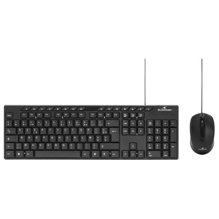Pack Clavier Souris - BLUESTORK - MEDIA OFFICE - Filaire - Azerty - Compatible Windows - Noir Pack Clavier Souris - BLUESTORK - MEDIA OFFICE - Filaire - Azerty - Compatible Windows - Noir
