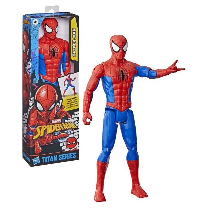 Figurine SpiderMan 30 cm, Titan Series, jouets de super-héros pour enfants, Marvel Spider-Man, des 4 ans