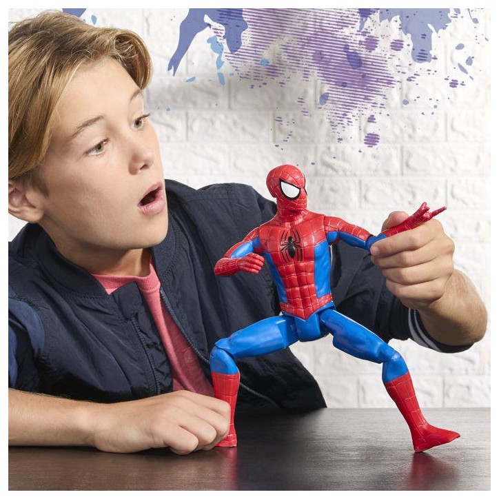 Figurine SpiderMan 30 cm, Titan Series, jouets de super-héros pour enfants, Marvel Spider-Man, des 4 ans