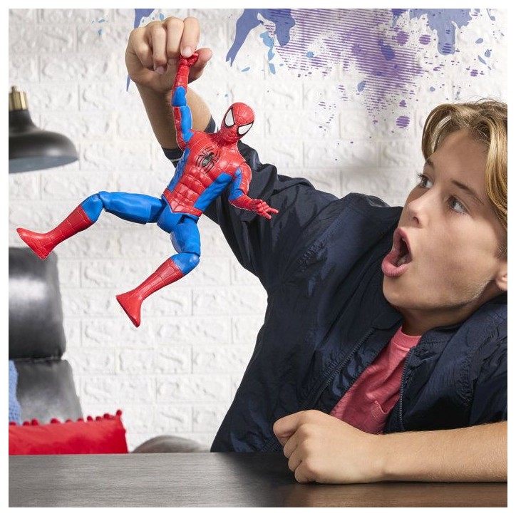 Figurine SpiderMan 30 cm, Titan Series, jouets de super-héros pour enfants, Marvel Spider-Man, des 4 ans
