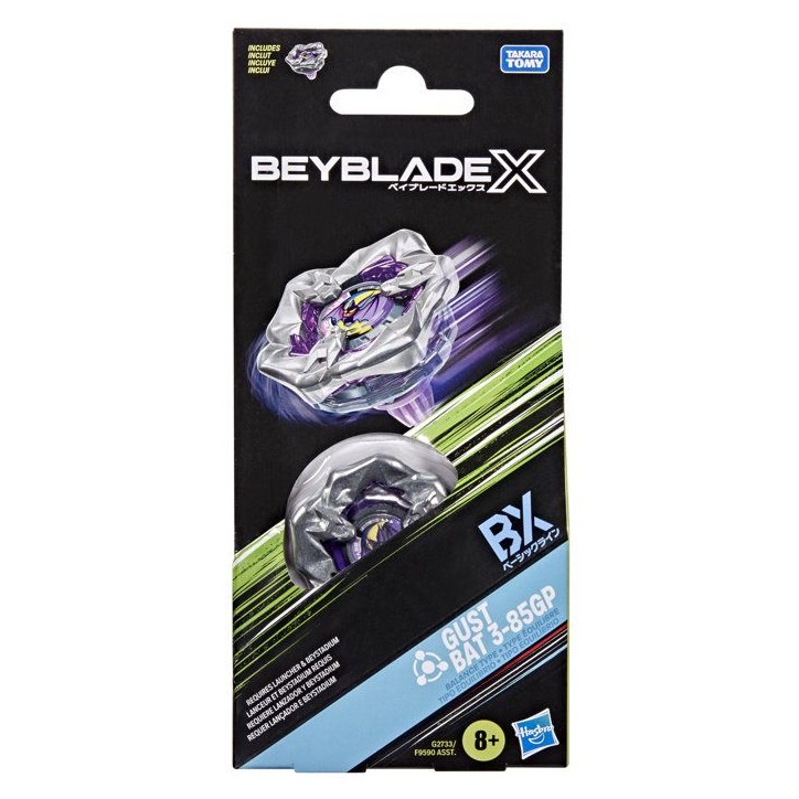 Beyblade X Booster Pack Gust Bat 3-85GP BX avec toupie de type équilibre, toupies de combat authentiques, des 8 ans