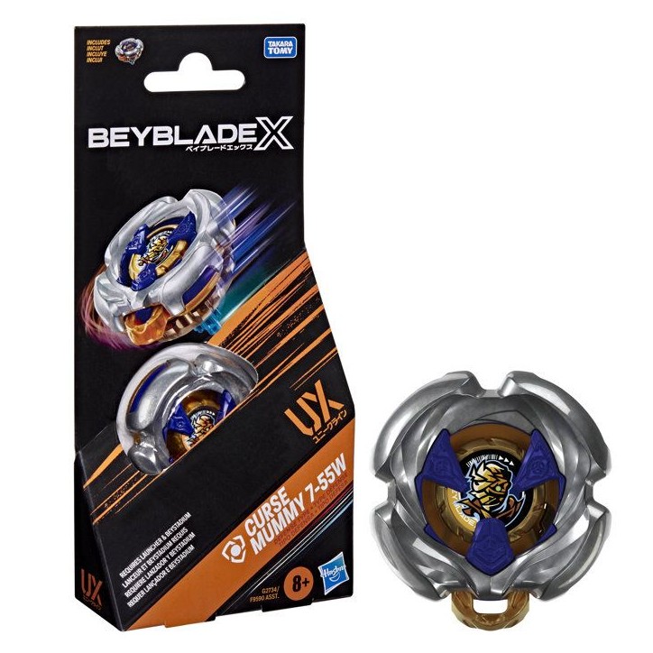 Beyblade X Booster Pack Curse Mummy 7-55W UX avec toupie de type défense, toupies de combat authentiques, des 8 ans Beyblade X Booster Pack Curse Mummy 7-55W UX avec toupie de type défense, toupies de combat authentiques, des 8 ans