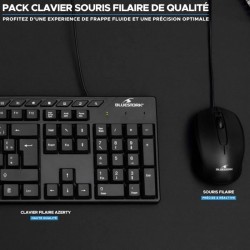 Pack Clavier Souris - BLUESTORK - MEDIA OFFICE - Filaire - Azerty - Co