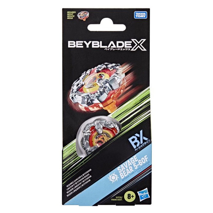 Beyblade X Booster Pack Savage Bear 5-60F BX avec toupie de type attaque, toupies de combat authentiques, des 8 ans Beyblade X Booster Pack Savage Bear 5-60F BX avec toupie de type attaque, toupies de combat authentiques, des 8 ans