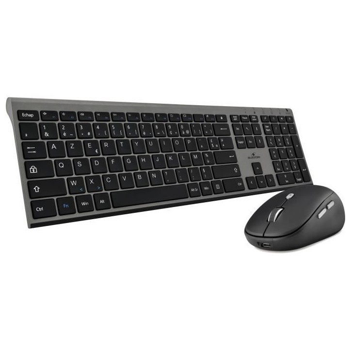Pack Clavier Souris - BLUESTORK - PACK GRAPHEME - Sans Fil - Noir
