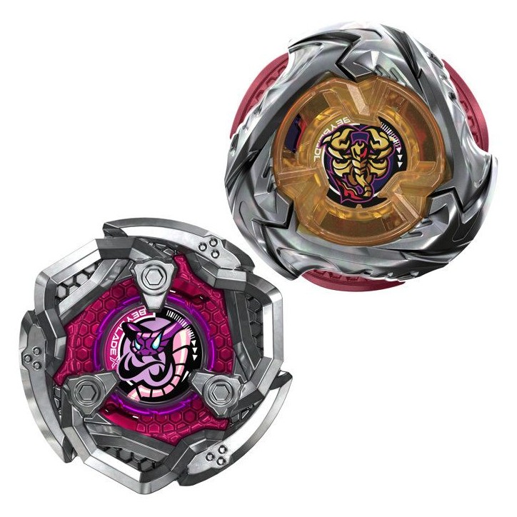 Beyblade X Dual Pack Spear Scorpio 0-70Z UX et Tail Viper 3-85LO BX, 2 toupies de combat Takara Tomy a rotation droite, des 8 Beyblade X Dual Pack Spear Scorpio 0-70Z UX et Tail Viper 3-85LO BX, 2 toupies de combat Takara Tomy a rotation droite, des 8