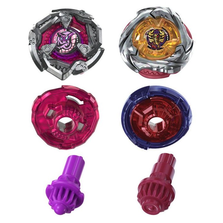 Beyblade X Dual Pack Spear Scorpio 0-70Z UX et Tail Viper 3-85LO BX, 2 toupies de combat Takara Tomy a rotation droite, des 8 Beyblade X Dual Pack Spear Scorpio 0-70Z UX et Tail Viper 3-85LO BX, 2 toupies de combat Takara Tomy a rotation droite, des 8