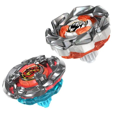 Beyblade X Dual Pack Clamp Crab 9-65S BX et Crest Leon 4-55A UX, 2 toupies de combat Takara Tomy a rotation droite, des 8 ans