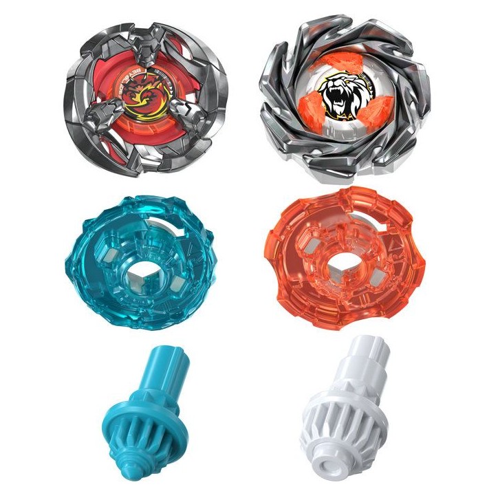 Beyblade X Dual Pack Clamp Crab 9-65S BX et Crest Leon 4-55A UX, 2 toupies de combat Takara Tomy a rotation droite, des 8 ans Beyblade X Dual Pack Clamp Crab 9-65S BX et Crest Leon 4-55A UX, 2 toupies de combat Takara Tomy a rotation droite, des 8 ans
