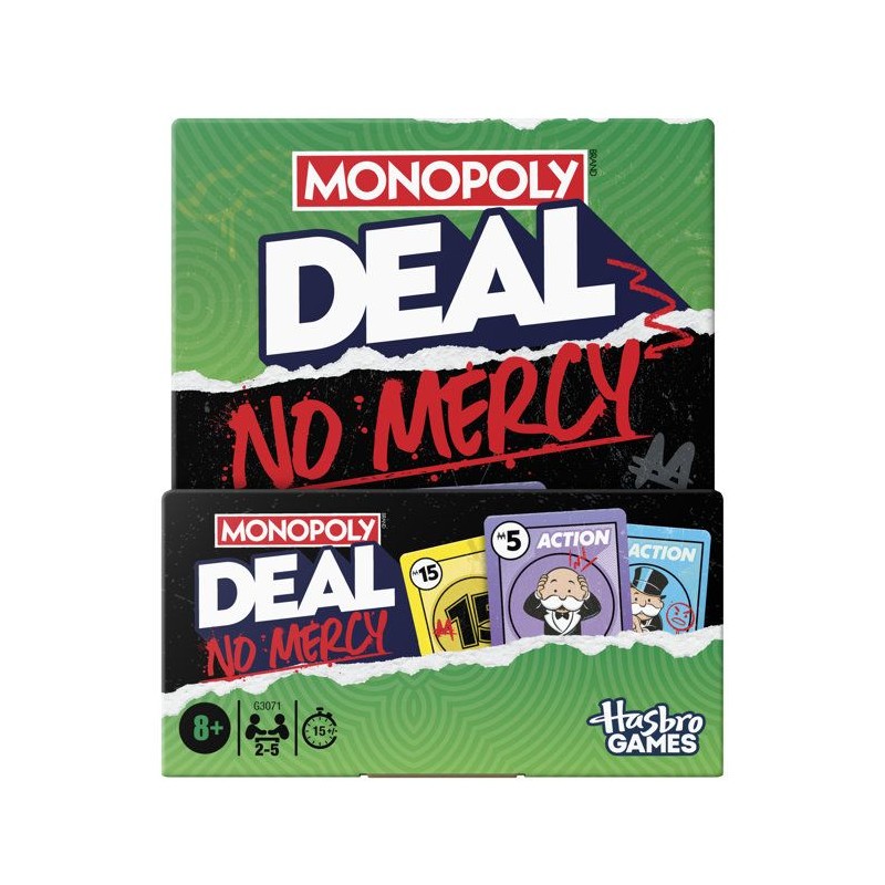 Monopoly Deal No Mercy, Pas de quartier, Jeu de cartes rapide 15 min,