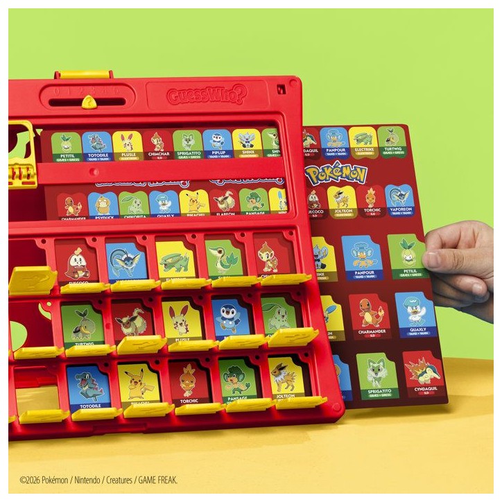 Qui est-ce ? édition Pokémon, 48 Pokémon, jeu de plateau familial compact et amusant pour enfants, 2 joueurs, 15 min, des