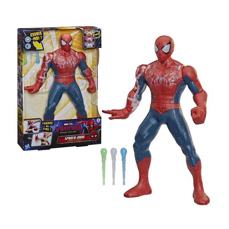 Spider-Man Charge d'énergie, figurine électronique de 36,8 cm, joue