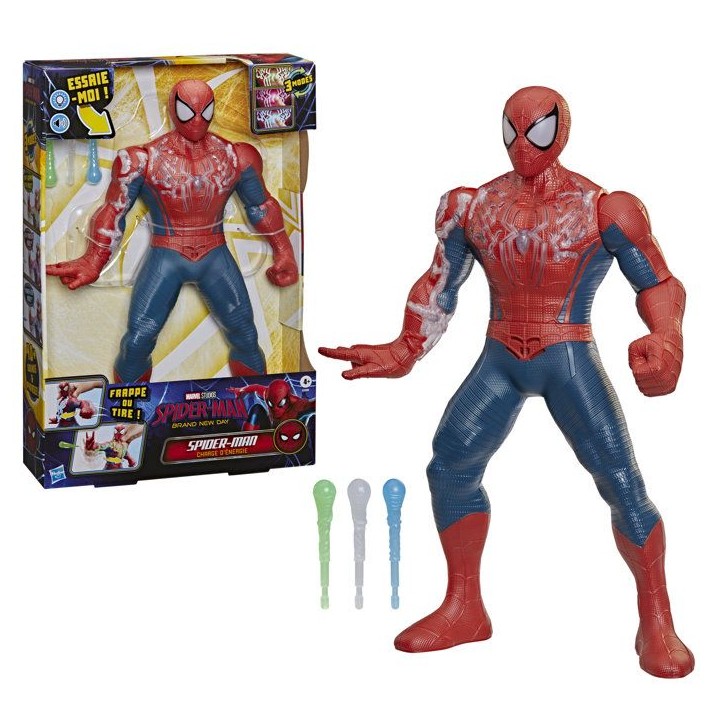Spider-Man Charge d'énergie, figurine électronique de 36,8 cm, jouets de super-héros pour enfants, des 4 ans Spider-Man Charge d'énergie, figurine électronique de 36,8 cm, jouets de super-héros pour enfants, des 4 ans