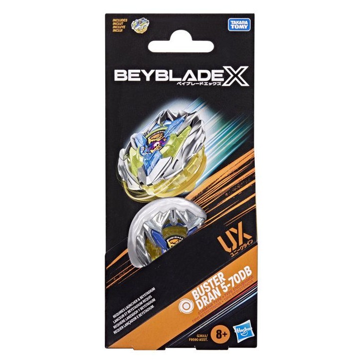Beyblade X Booster Pack Buster Dran 5-70DB UX avec toupie de type endurance, toupies de combat authentiques Takara Tomy des 8 a Beyblade X Booster Pack Buster Dran 5-70DB UX avec toupie de type endurance, toupies de combat authentiques Takara Tomy des 8 a