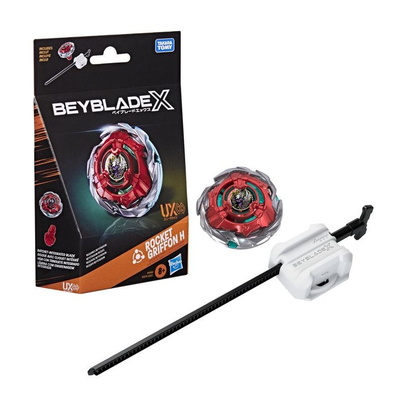 Beyblade X Starter Pack Rocket Griffon H UX Infinity, toupie Takara To