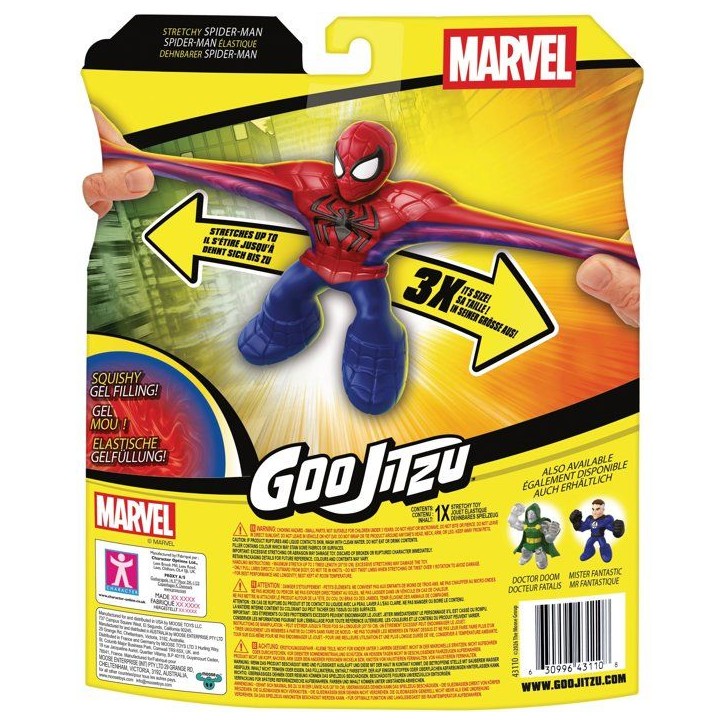 Figurine - HERoeS OF GOO JIT ZU - Spiderman Avengers - 11 cm - Extensible - Texture Goo Figurine - HERoeS OF GOO JIT ZU - Spiderman Avengers - 11 cm - Extensible - Texture Goo