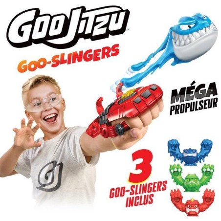 Lanceur - HERoeS OF GOO JIT ZU - Mega Lanceur Goo Slingers - Portée 30 m - 3 figurines incluses - Action