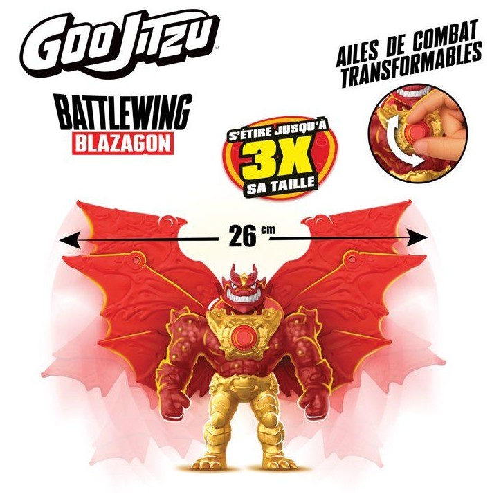 Figurine - HERoeS OF GOO JIT ZU - Blazagon Deluxe - 20 cm - Ailes de combat - Extensible Figurine - HERoeS OF GOO JIT ZU - Blazagon Deluxe - 20 cm - Ailes de combat - Extensible